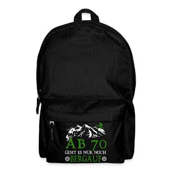 Ab 70 Geht es nur noch Bergauf Geburtstag Biker - Rucksack - Schwarz - Vorne