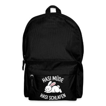 Hasi Müde Hasi Schlafen Hase - Rucksack - Schwarz - Vorne