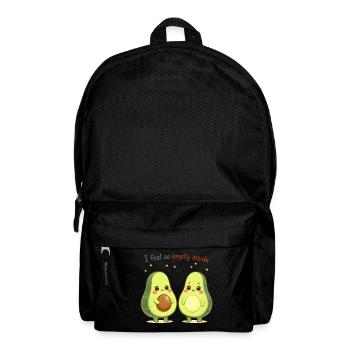 Süßes Avocado Design “I Feel So Empty Inside” - Rucksack - Schwarz - Vorne