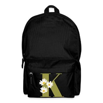 Letter k green daisies - Backpack - black - Front