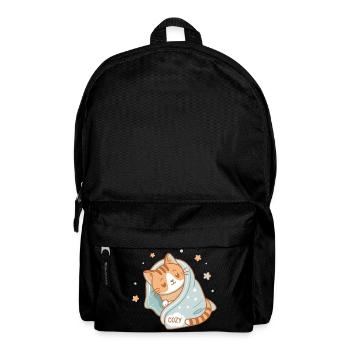 Cozy Cat Under Starry Blanket Cozy - Backpack - black - Front
