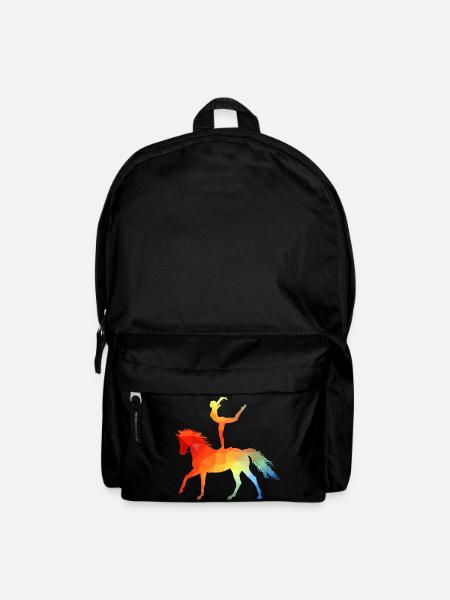 Voltigieren Akrobatik Reitsport Reiten Pferd bunt - Rucksack - Schwarz