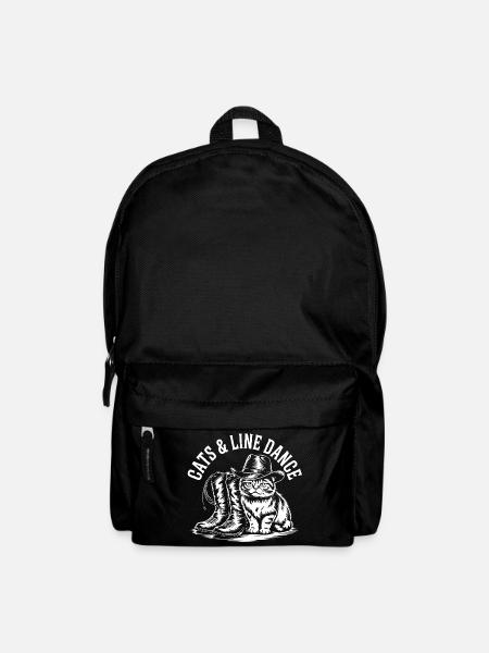 Katzen Cowboy Line Dance Illustration - Rucksack - Schwarz