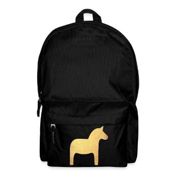 Dalapferd Gold Schweden Weihnachten Deko Luxus  - Rucksack - Schwarz - Vorne