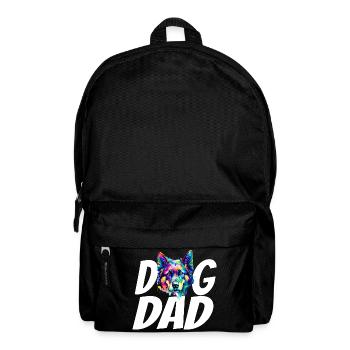 German Shepherd Dog Dad Colorful Watercolor Paint  - Backpack - black - Front