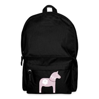 Dala Horse Pink Sweden Christmas Tradition Wood - Backpack - black - Front