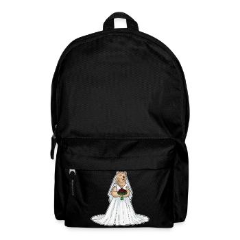 Bear Bridal Roses Wedding - Backpack - black - Front