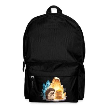 Hedgehog with pancakes in crystal cave - Backpack - black - Front