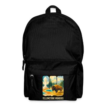 Mountain Landscape with Volcano - Backpack - black - Front