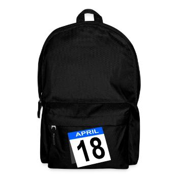 18. Geburtstag April Kalender - Rucksack - Schwarz - Vorne