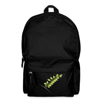 Blätterzweig Buche - Aquarell - Rucksack - Schwarz - Vorne