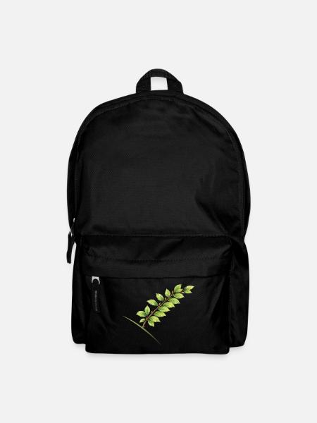 Blätterzweig Buche - Aquarell - Rucksack - Schwarz