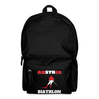 Biathlete Silhouette Red White Austria - Backpack - black - Front