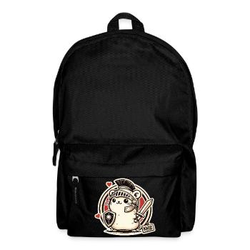 Gladiator Krieger Hamster mit Schild und Schwert - Rucksack - Schwarz - Vorne