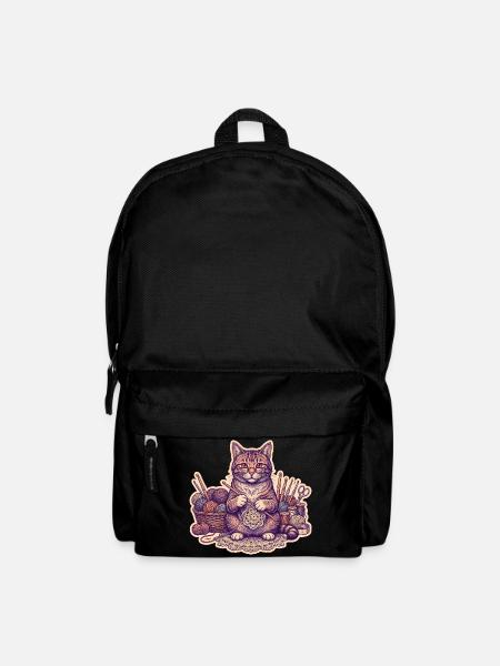 Crochet Cat Kitten Knits - Backpack - black
