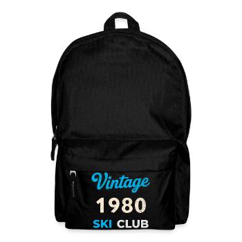 Vintage 1980's – Ski Club Retro Birth Year Gift - Backpack - black - Front
