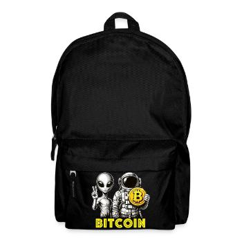 Bitcoin Alien Astronaut Crypto zum Mond - Rucksack - Schwarz - Vorne