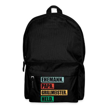 Papa Grillmeister Held Für Vatertag BBQ - Rucksack - Schwarz - Vorne
