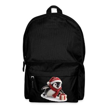Weihnachts Pinguin - Rucksack - Schwarz - Vorne