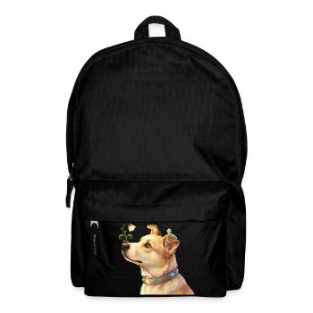 Fairy Dog with Magic Flower and Caterpillar - Backpack - black - Front