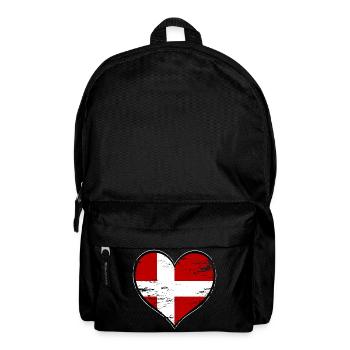 Denmark heart flag used - Backpack - black - Front