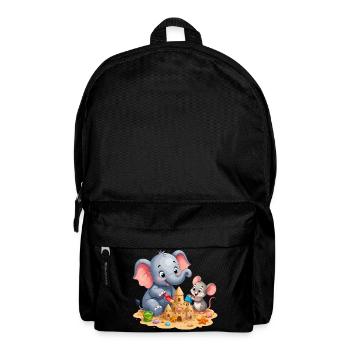 Sandkunst Freundschaft Elefant Maus - Rucksack - Schwarz - Vorne