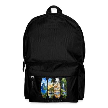 St. Lucia Vacation Travel – Caribbean Beach & Nature - Backpack - black - Front
