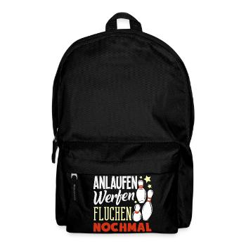 Anlaufen Werfen Fluchen Bowling - Rucksack - Schwarz - Vorne