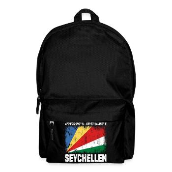 Seychellen Koordinaten - Rucksack - Schwarz - Vorne