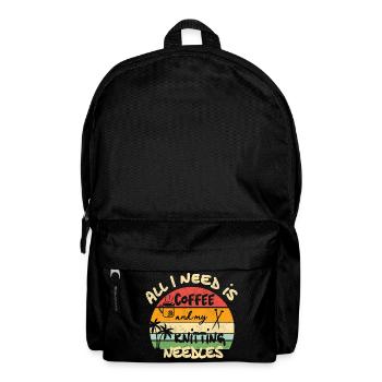 All I need is coffee and my knitting needles - Rucksack - Schwarz - Vorne