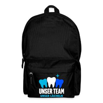 Unser Team unser Lächeln – Zahnarztpraxis - Rucksack - Schwarz - Vorne