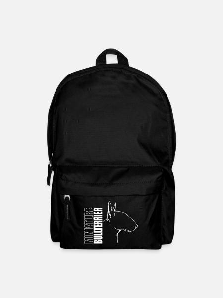Miniature Bullterrier Profil Hund Hunde Wilsigns - Rucksack - Schwarz