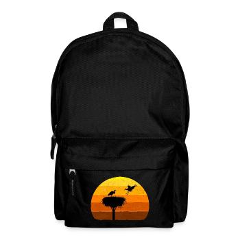 Stork, Nest, Storks, Sunset Bird Flight - Backpack - black - Front