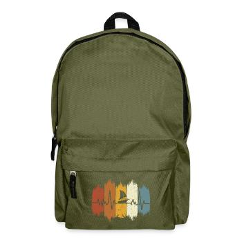 Retro Motorboat Heartbeat Motorboat - Backpack - olive green - Front