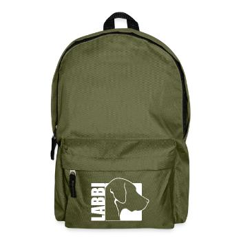 Labbi Profil Wilsigns Labrador Hunde Hund - Rucksack - Olivgrün - Vorne