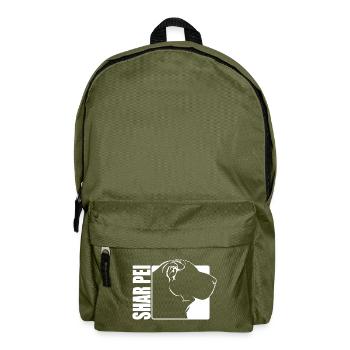 Shar Pei Profile Dogs Dog Wilsigns - Backpack - olive green - Front