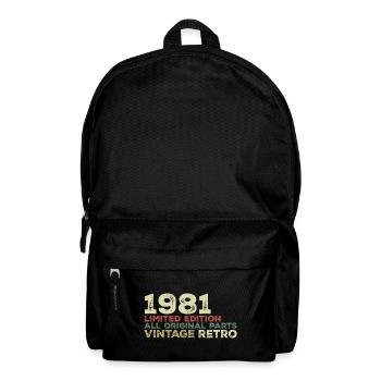 1981 Born Vintage 1981 Retro Geburtstagsgeschenk - Rucksack - Schwarz - Vorne