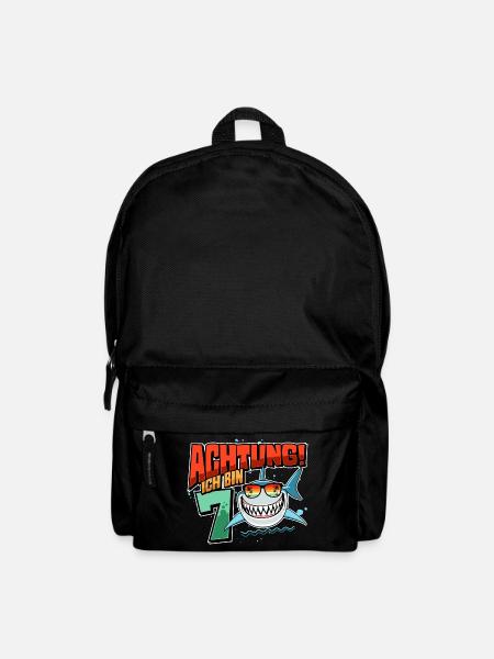 Achtung ich bin 7 - 7 Geburtstag 7 Jahre Geschenk - Rucksack - Schwarz