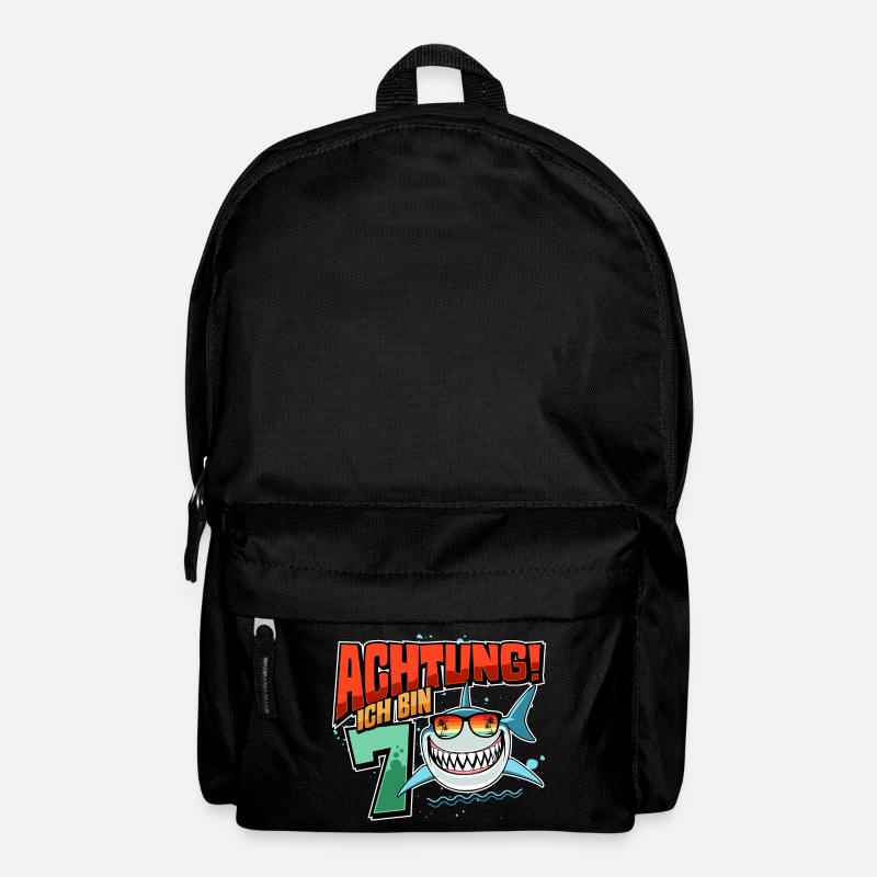 Achtung ich bin 7 - 7 Geburtstag 7 Jahre Geschenk - Rucksack - Schwarz