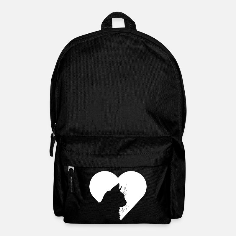 Katze Herz - Rucksack - Schwarz