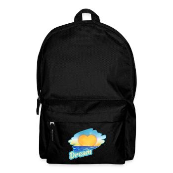 Sunset by the sea in heart shape - Backpack - black - Front