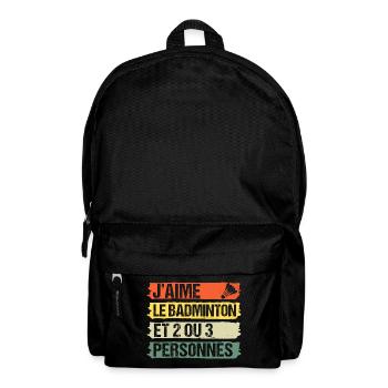 J' aime le badminton humour badiste cadeau vintage - Sac à dos - noir - Devant