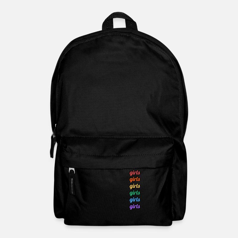 Lesbische Mädchen Regenbogen Text - Rucksack - Schwarz