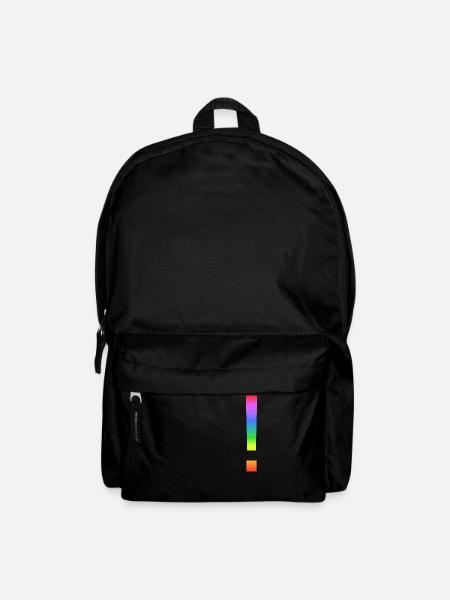 Regenbogen-Ausrufezeichen - Rucksack - Schwarz