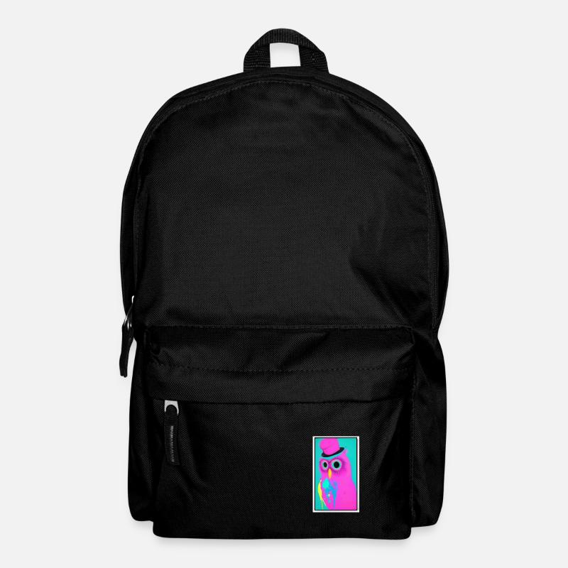 Eule mit Hut - Rucksack - Schwarz