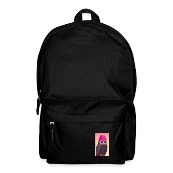 Eule mit Hut - Rucksack - Schwarz - Vorne