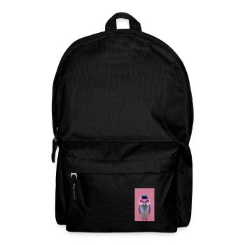 Eule mit Hut - Rucksack - Schwarz - Vorne