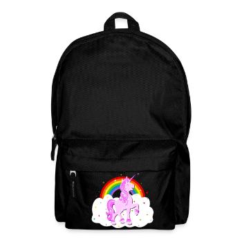 Einhorn Regenbogen Sterne Wolke Unicorn - Rucksack - Schwarz - Vorne
