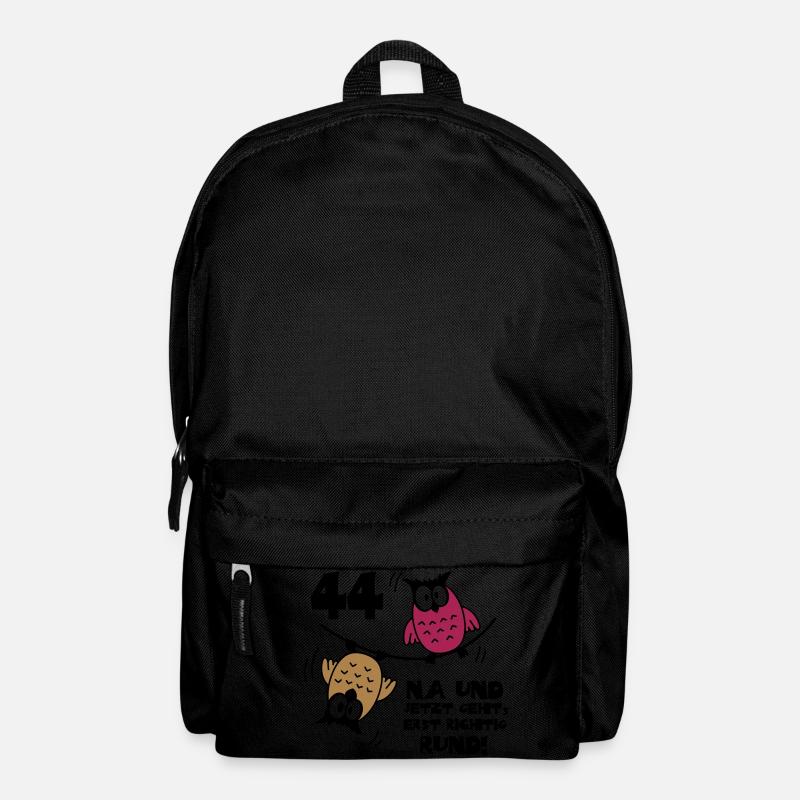 44. Geburtstag - Eulen "na und" - Rucksack - Schwarz