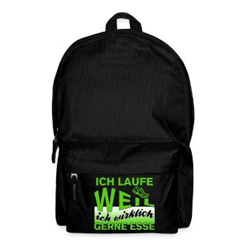 Ich laufe weil ich wirklich gerne esse - Rucksack - Schwarz - Vorne